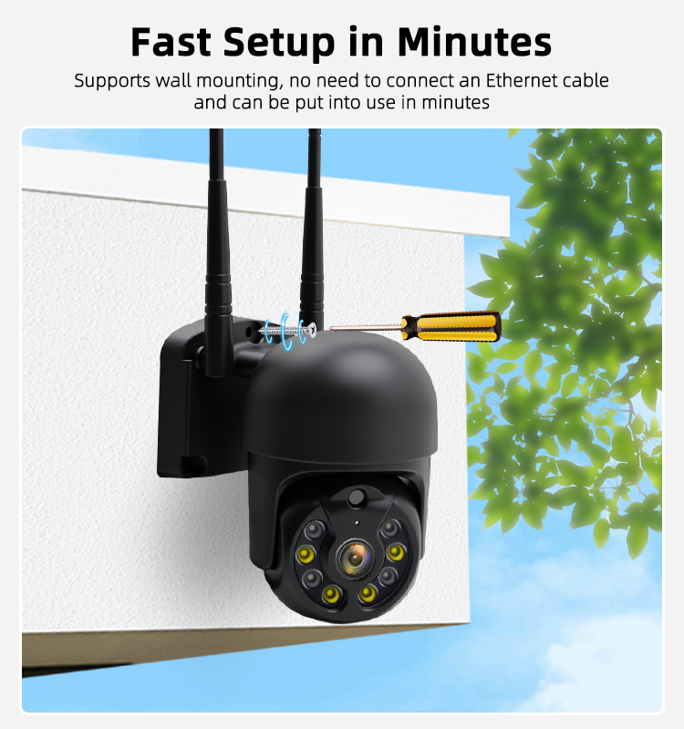 4MP Dualâ€‘Lens Solar Security Camera, Wireless WiFi PTZ Camera with 6.5W Solar Panel 15600mAh Battery, 355Â° Pan 90Â° Tilt, PIR Human Detection, Twoâ€‘Way Audio, IP65 Waterproof Outdoor Surveillance Camera 4